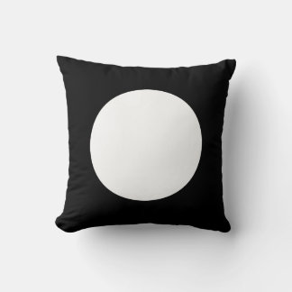 Round Colours - White and Black Throw Pillow