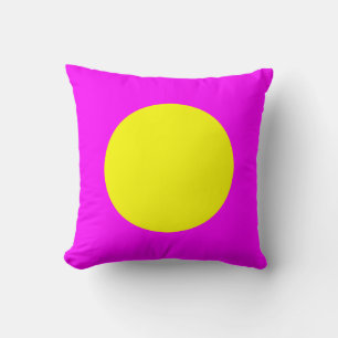 Round Colours - Yellow and Magenta Throw Pillow