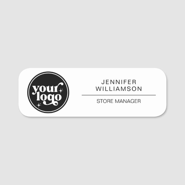 Round Company Logo & Employee Name Tag (Front)