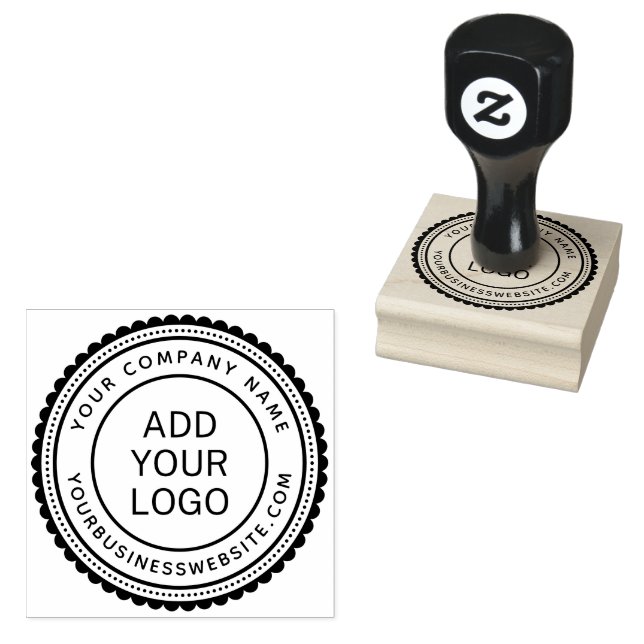 Round company name and URL custom logo template Rubber Stamp (Stamped)