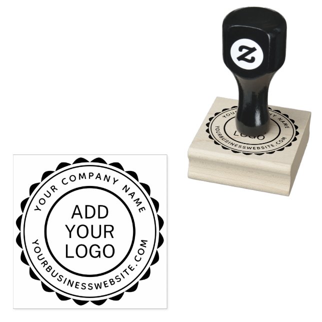 Round company name and URL custom logo template Rubber Stamp (Stamped)