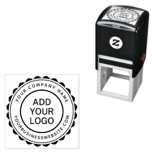 Round company name and URL custom logo template Self-inking Stamp