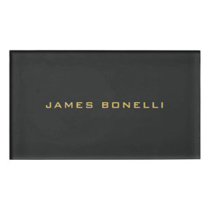 Round Corner Grey Gold Colour Professional Name Tag