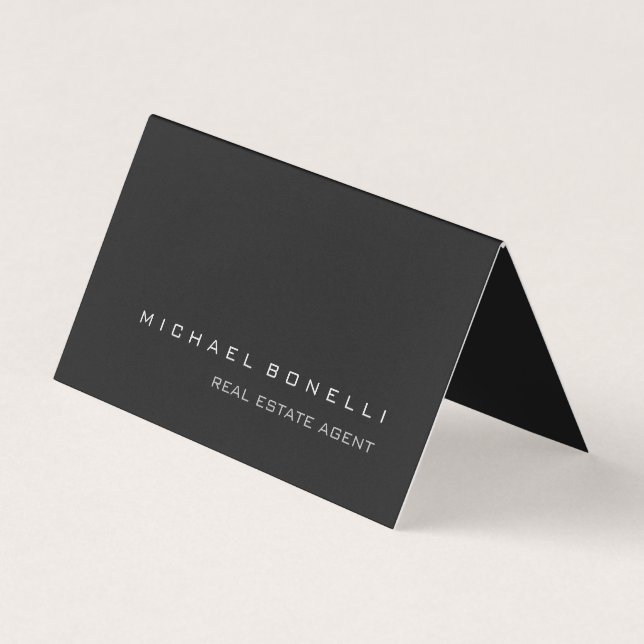 Round Corner Grey Real Estate Agent Business Card (Front)