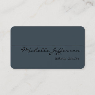 Round Corner Makeup Artist Charcoal Business Card