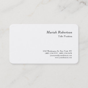 Round Corner Minimalist Charming Modern White Business Card