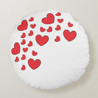 Round cotton pillow with a heart