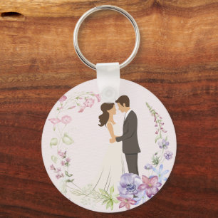 Round Couple Keychain – Mr. & Mrs. Personalized Gi