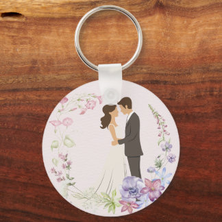 Round Couple Keychain – Mr. & Mrs. Personalized Gi