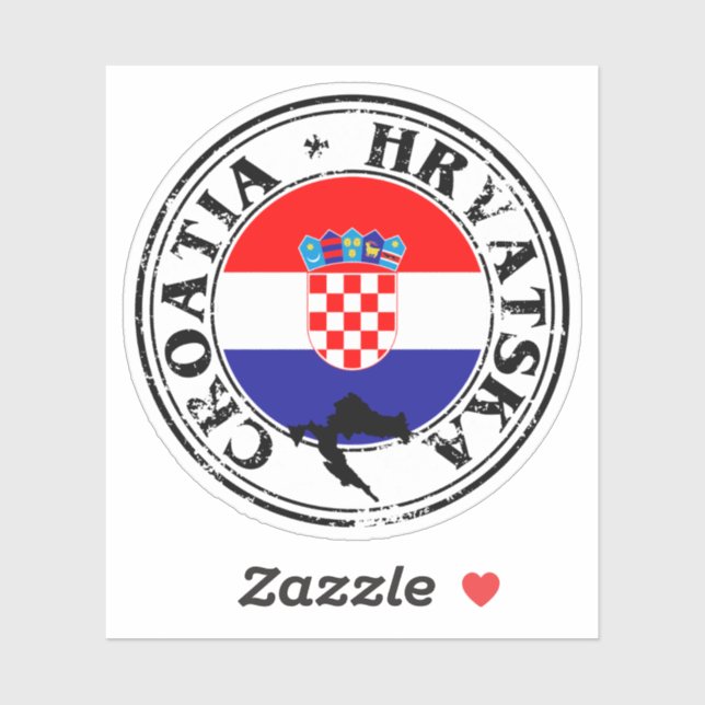 Round Croatia HRVATSKA Flag Seal Sticker – Perfect (Sheet)