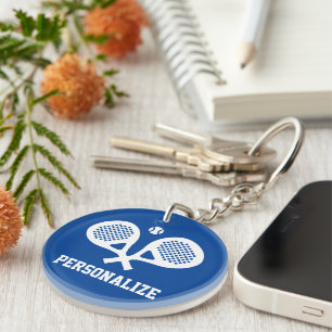 Round custom keychain gift for padel player