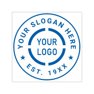 Round custom logo branded promotional self-inking stamp