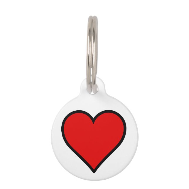 Round Custom Pet Tag/Red Heart Tag (Front)