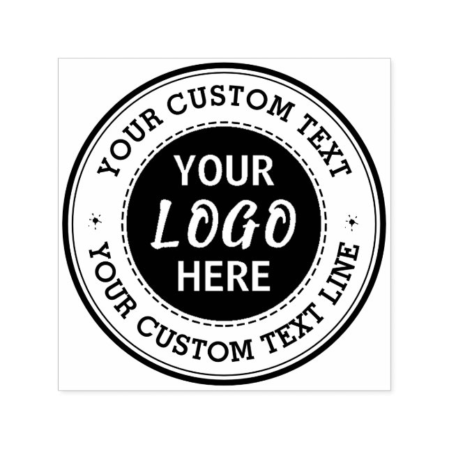 Round Custom Text With Logo Self-inking Stamp (Design)