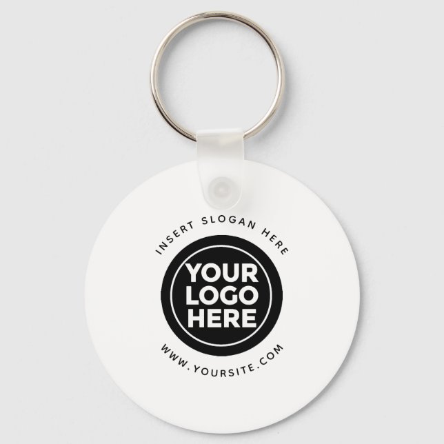 Round Custom Your Company Logo Keychain (Front)