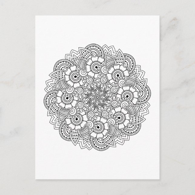 Round Design Doodle Postcard (Front)