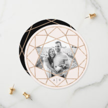 Round Diamond Geometric Gemstone Wedding Photo