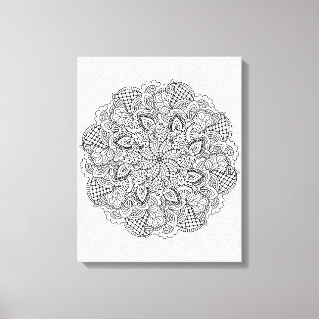 Round Doodle 6 Canvas Print (Front)