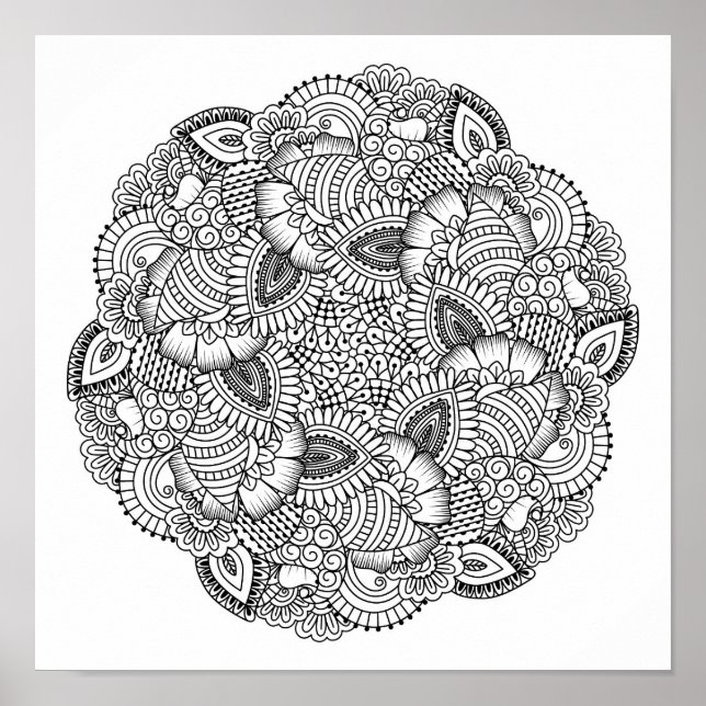 Round Doodle Design 2 Poster (Front)
