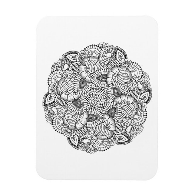 Round Doodle Design Magnet (Vertical)