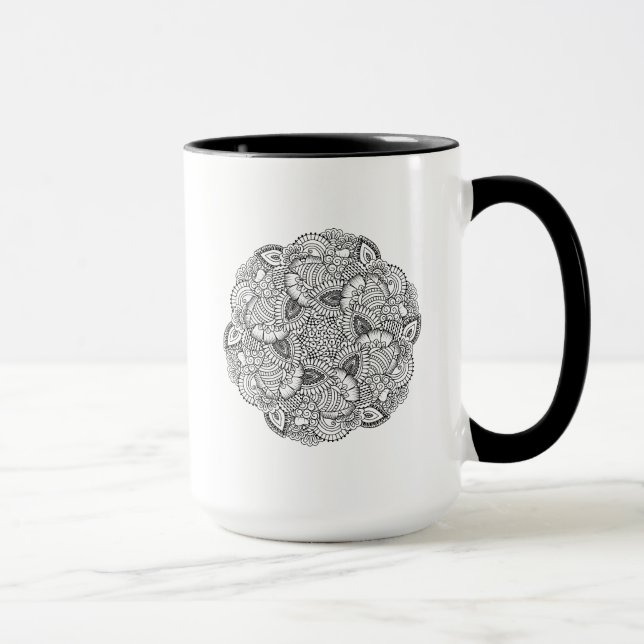 Round Doodle Design Mug (Right)
