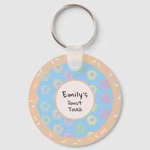 Round Doughnut Touch Blue Keychain