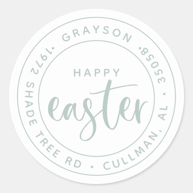 Round Easter | Return Address Label/Seal  Classic  Sticker (Front)