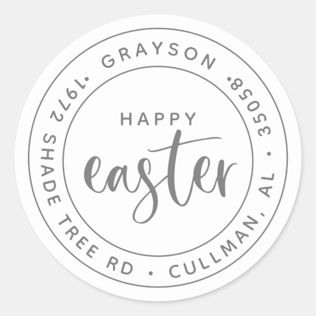 Round Easter | Return Address Label/Seal  Classic  Sticker (Front)
