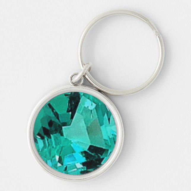 Round Emerald Keychain (Front)