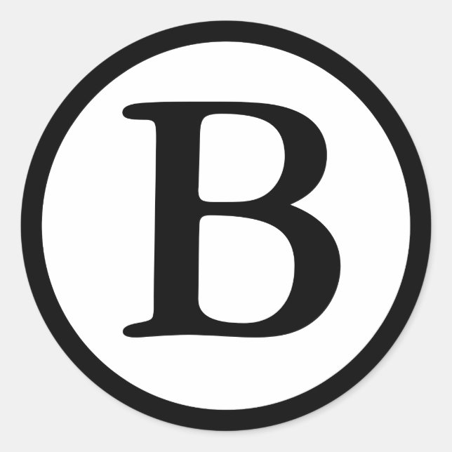 Round Envelope Seals with Monogram - Black (Front)