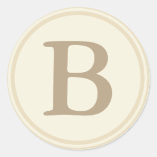 Round Envelope Seals with Monogram - Cream & Ecru
