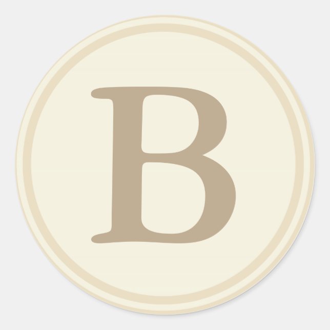 Round Envelope Seals with Monogram - Cream & Ecru (Front)