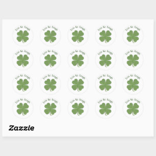 Round "Erin Go Bragh" Shamrock Stickers