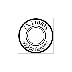 Round  Ex Libris Rubber Stamp