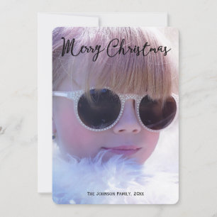 Round Family Photo Christmas Holiday Card