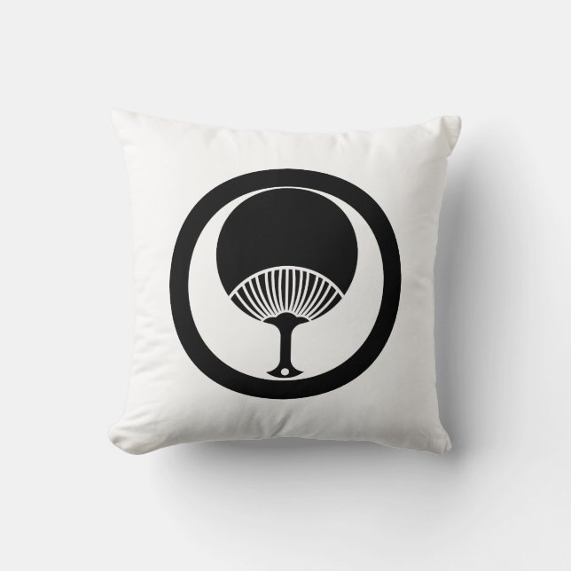Round fan in circle throw pillow (Front)