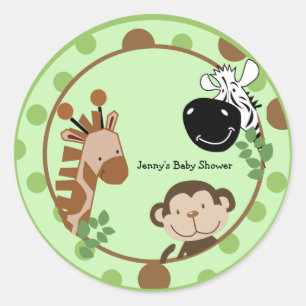 Round Favour Stickers - Jungle Adventure Animals