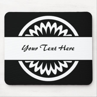Round Flower - Black Mouse Pad