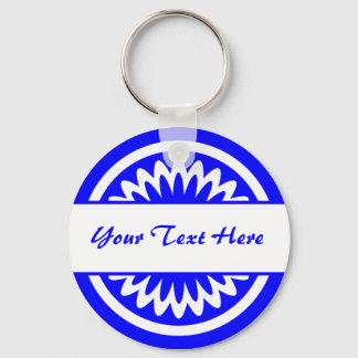 Round Flower - Blue Keychain