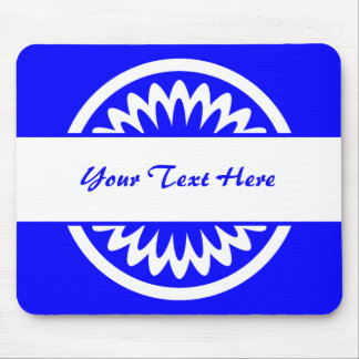 Round Flower - Blue Mouse Pad