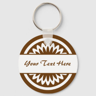 Round Flower - Brown Keychain