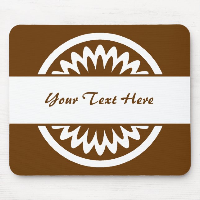 Round Flower - Brown Mouse Pad (Front)
