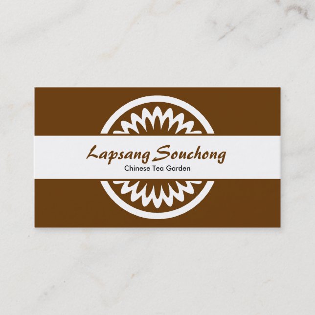 Round Flower - Dark Brown Business Card (Front)