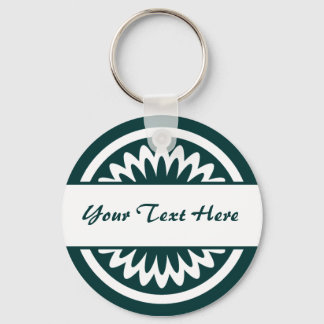 Round Flower - Dark Green Keychain