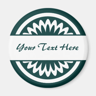 Round Flower - Dark Green Magnet