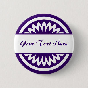 Round Flower - Deep Purple 2 Inch Round Button