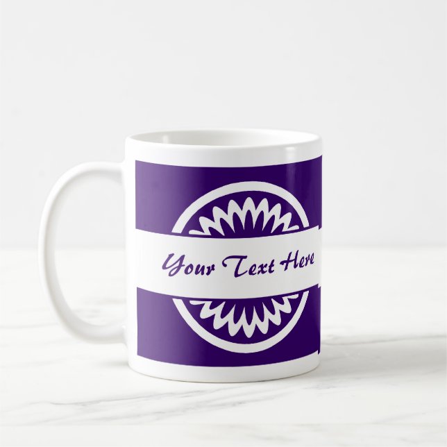 Round Flower - Deep Purple Coffee Mug (Left)