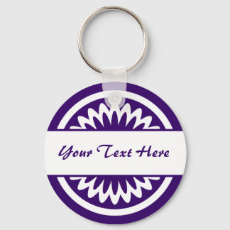 Round Flower - Deep Purple Keychain