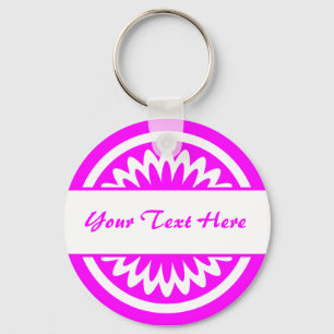 Round Flower - Magenta Keychain
