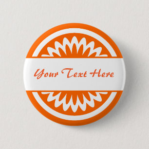 Round Flower - Orange 2 Inch Round Button
